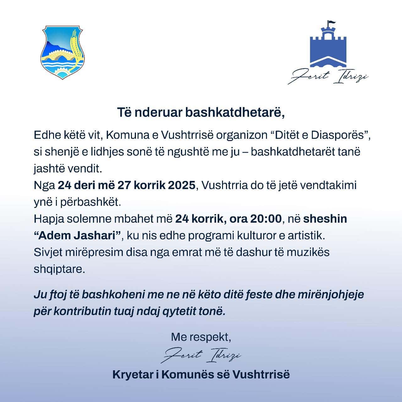 “Ditët e Diasporës”